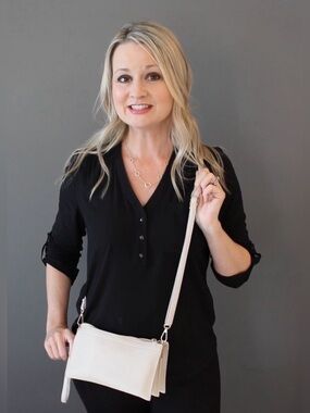Women's Pebbled Lightweight Spacious Crossbody Bag w/ 5 compartments & card spot